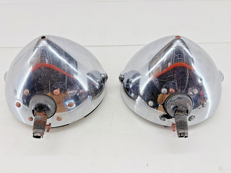 RARE OEM 1930's CADILLAC HEADLIGHTS V12 V16 CM HALL RED GREEN JEWELS HEAD LIGHTS