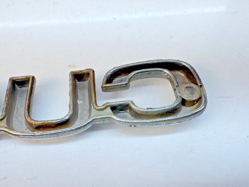 OEM 1980 - 1986 Ford F-150 Custom Metal Fender Emblem E0TB-16B114-CC B32-205