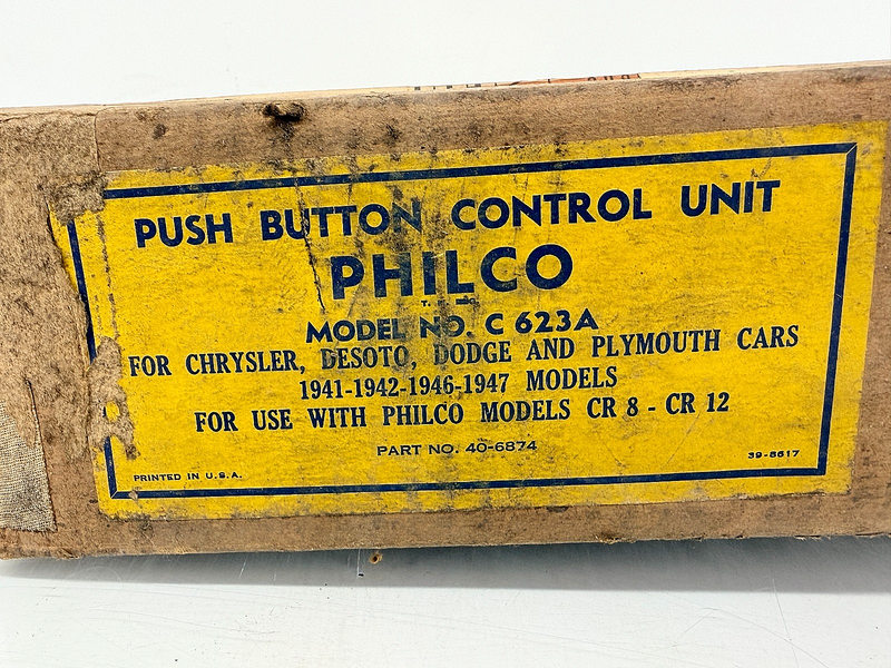 NOS Philco C623A Push Button Control Unit 1941 - 1947 Mopar CR8 CR12 B69-56
