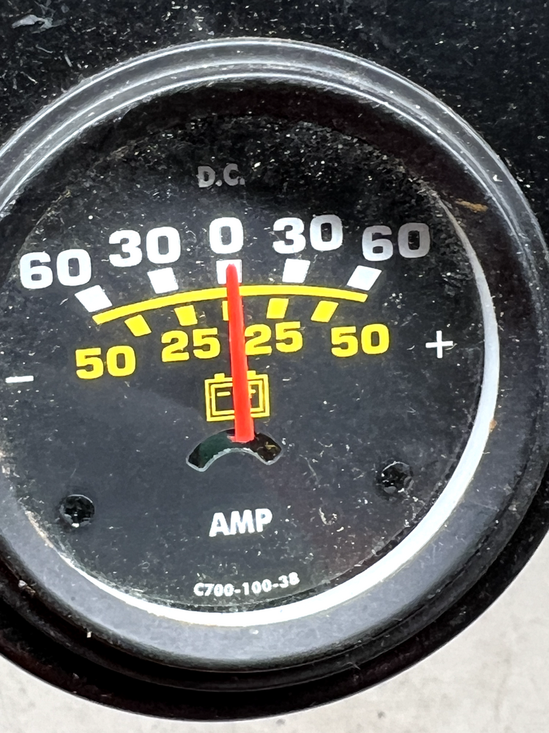 Vintage Amp Ammeter Gauge Black with Mounting Plate Hot Rat Rod B38-7