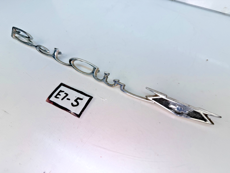 OEM 1965 1966 Chevy BelAir Chrome Script Quarter Panel Emblem Trim 4497068 E7-5