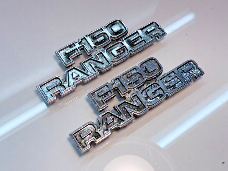 OEM 1977-1979 Ford Truck F150 Ranger Pair of Cowl Emblems D7TB-16702-CWB B32-78