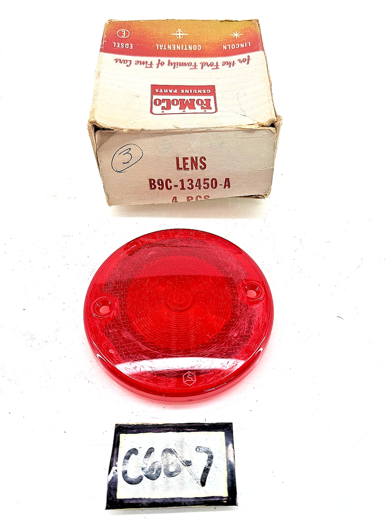 NOS 1957 - 1966 FORD TRUCK REAR TAIL LAMP RED LENS B9C-13450-A C68-7