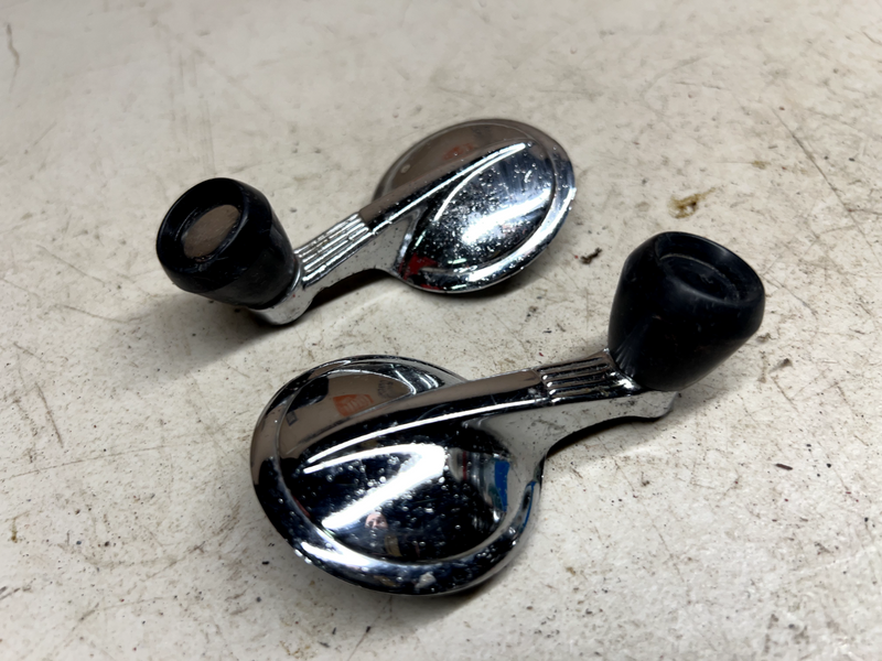 OEM 1958-1964 Impala Belair Chrome Vent Window Crank Handle PAIR 59 61 62 B22-1