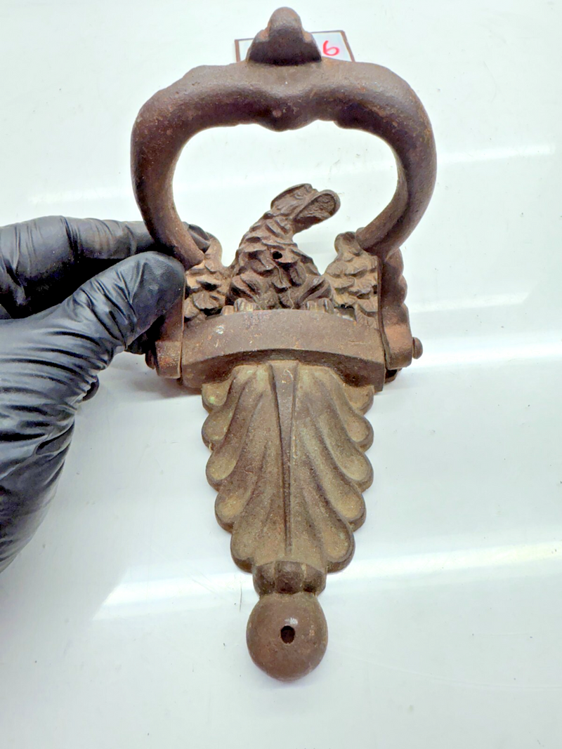 VINTAGE BRASS 19TH CENTURY VICTORIAN Eagle Door Knocker Americana USA B68-6