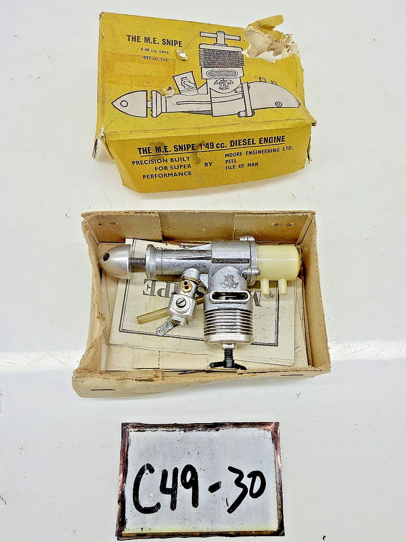 RARE NEW Vintage M.E. Snipe 1.49cc Diesel Model Airplane Engine C49-30