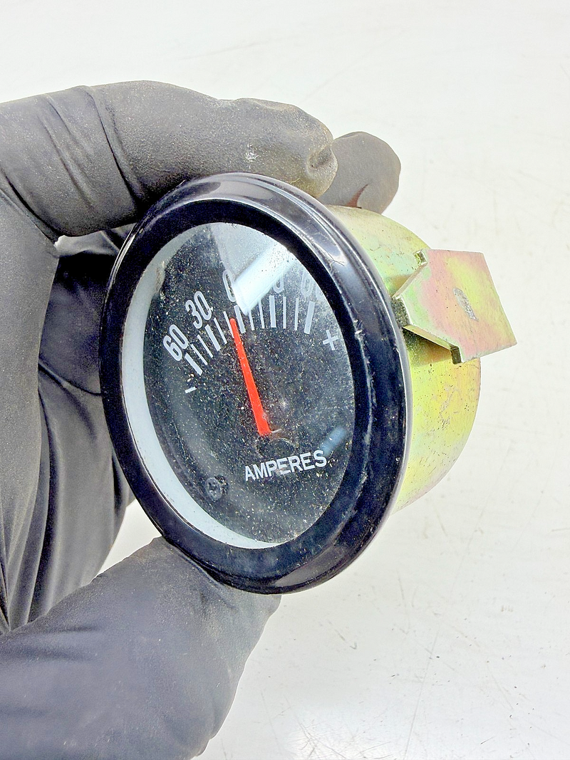 Vintage 1970s - 80s Jeep CJ Truck Ammeter 60 Amp Gauge 2 1/16 Black Bezel C39-64