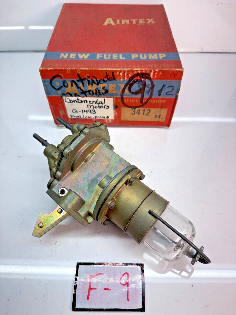 NORS Airtex 1961 1962 WHITE WITH CONTINENTAL ENGINE FUEL PUMP 3412 61 62 F-9