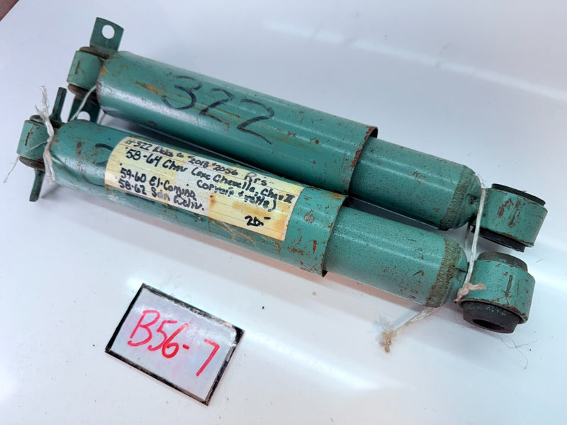 NOS Delco GM 1958 - 1964 Chevy El Camino Superide Rear Shocks Pair H-322 B56-7