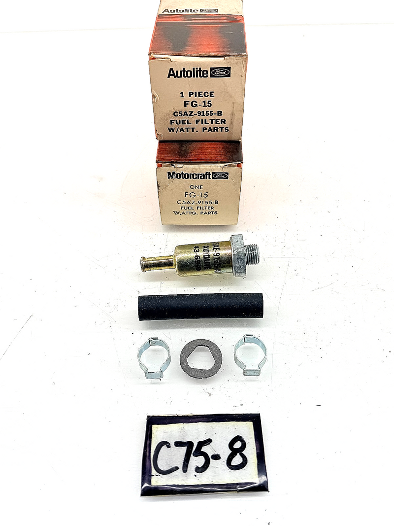 (1) NOS 1965 - 1969 Ford Mustang Galaxie Fuel Filters FG-15 C5AZ-9155-B C75-8
