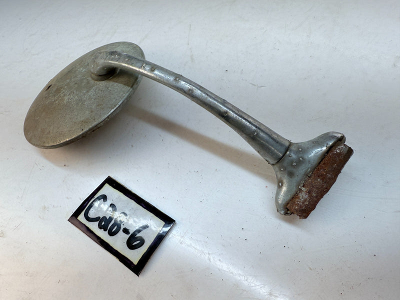 Vintage 4" Clamp On Door RAT ROD ROUND Mirror **GREAT PATINA** C28-6