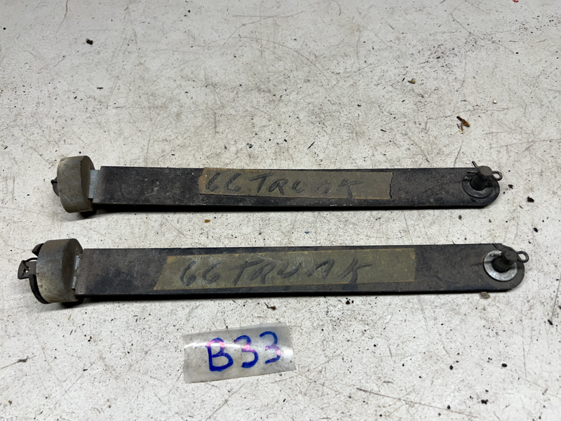 1964 - 1966 FORD THUNDERBIRD CONVERTIBLE DECK LID STOPS RODS PAIR TRUNK RODS B33