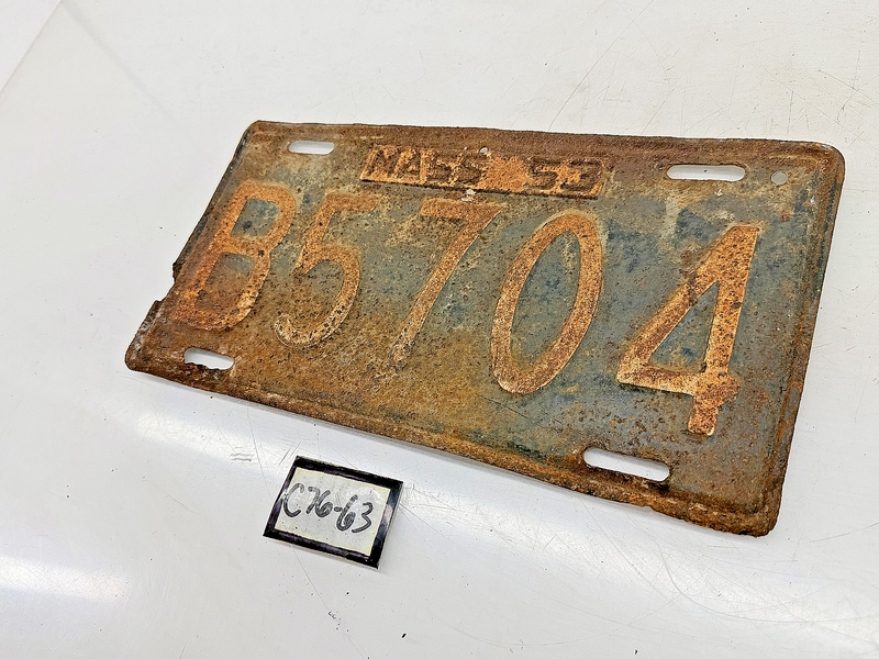 Vintage 1953 B5704 Massachusetts License Plate Sign MA B5704 C76-63