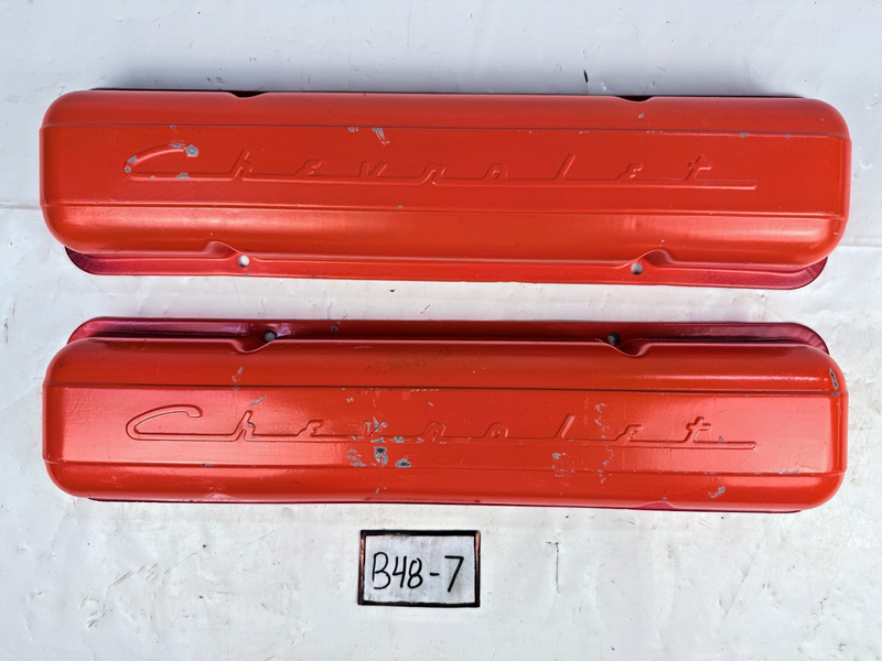 OEM 1959 -1968 Chevy Corvette Impala Nova 283 327 Valve Covers Script 1960 B48-7