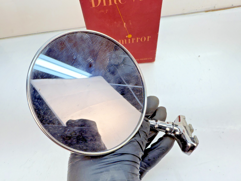NOS Vintage 1960's Brite Vue Model 4314 Clamp On Mirror 4.5" Round B83-41