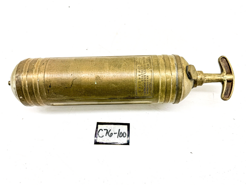 Vintage Pyrene Brass Fire Extinguisher Quart Pump Willys MB GPW Military C76-100