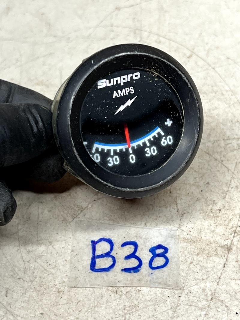 Vintage Sunpro Amp 60 Ammeter Gauge Black Hot Rat Rod B38-9