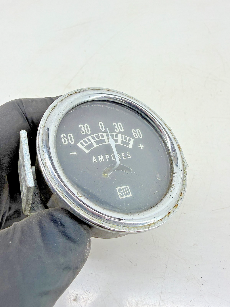 Vintage 1950s - 1960s Hot Rod Stewart Warner Ammeter 60 Amp Gauge 416883 C39-60
