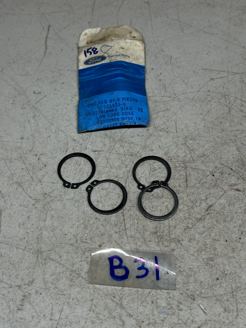 (4) NOS FORD HARDWARE SNAP RING PART NUMBER E661125-S B31-158