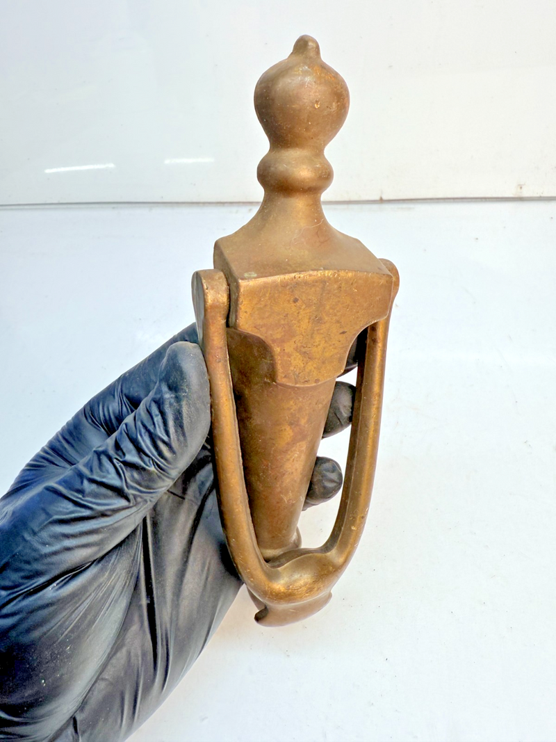 VINTAGE ANTIQUE BRASS 1900's English Style DOOR KNOCKER 7.5" B68-21