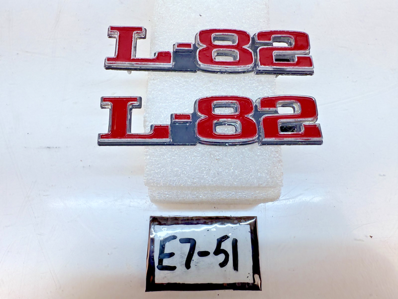OEM 1973 - 1979 Corvette C3 Hood "L-82" PAIR SET Emblems Badge 367685 E7-52