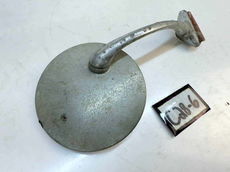 Vintage 4" Clamp On Door RAT ROD ROUND Mirror **GREAT PATINA** C28-6