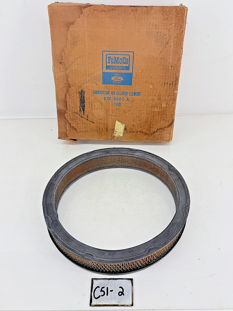 NOS 1957 Ford Fairlane Ranchero Custom 6cyl Air Cleaner Element B7A-9601-A B51-2