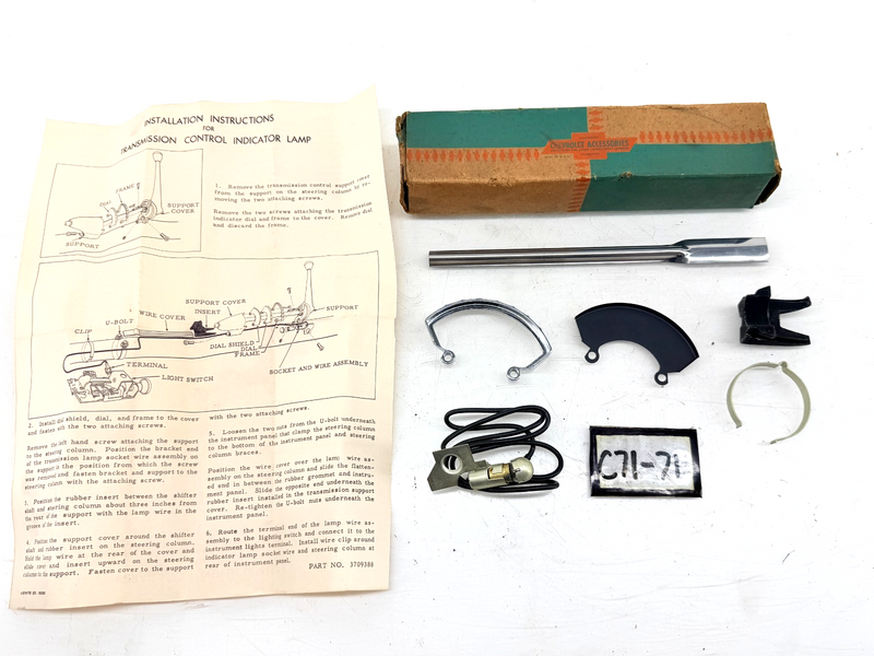 NOS 1954 Chevrolet Accessory Car Transmission Lamp Indicator GM 986999 C71-71