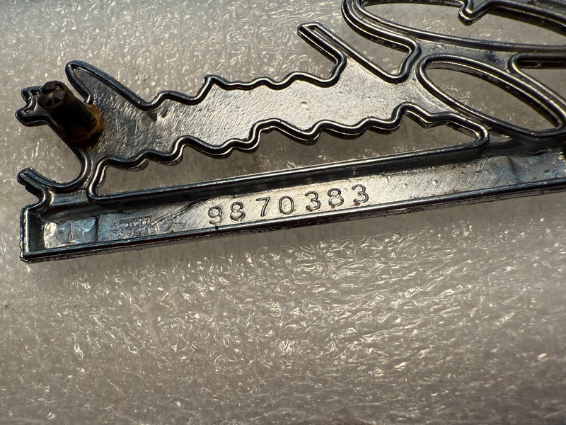 OEM 1971-75 Chevrolet Vega 2300 PAIR Emblem Nameplate Badge 9870383 B32-63