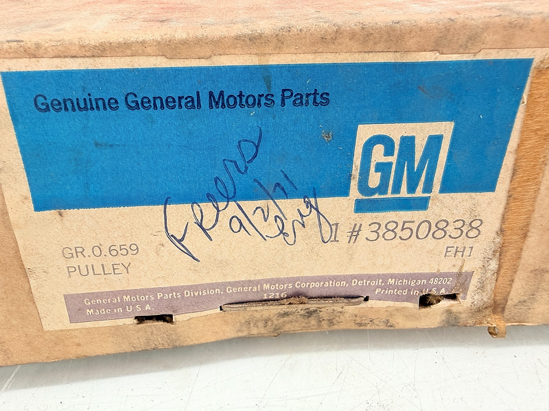 NOS 1964 - 1968 C3 Corvette Crankshaft Pulley Lower 327 Dual Groove 3850838 C72