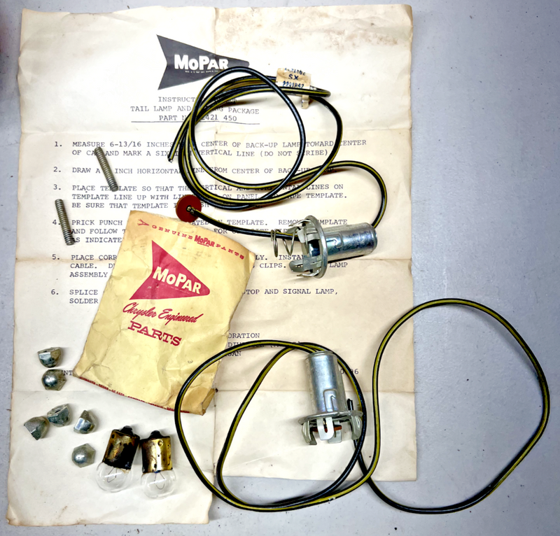 Mopar NOS 1962 Plymouth Belvedere Fury Inner Tail Lamp PKG 2189064 U1C-B6-8