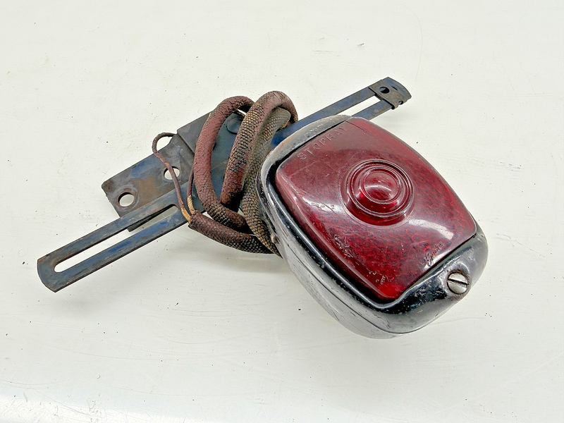 Vtg Original GM Chevy StopRay Tail Light License Plate Bracket Hot Rat Rod C37