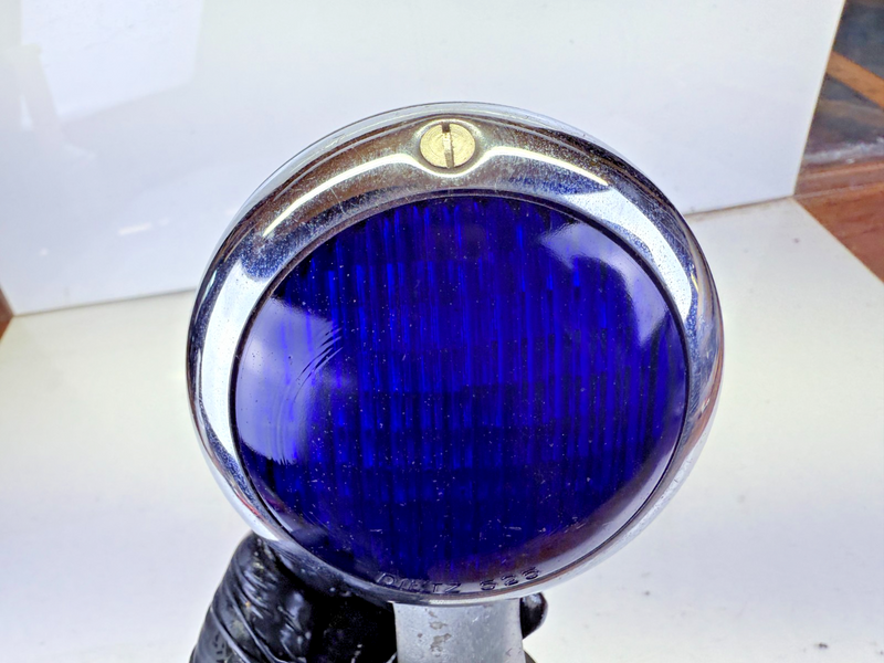 Vintage Dietz 310 Blue Light 525 Glass Lens Fire Ambulance Police RAT ROD C27-12