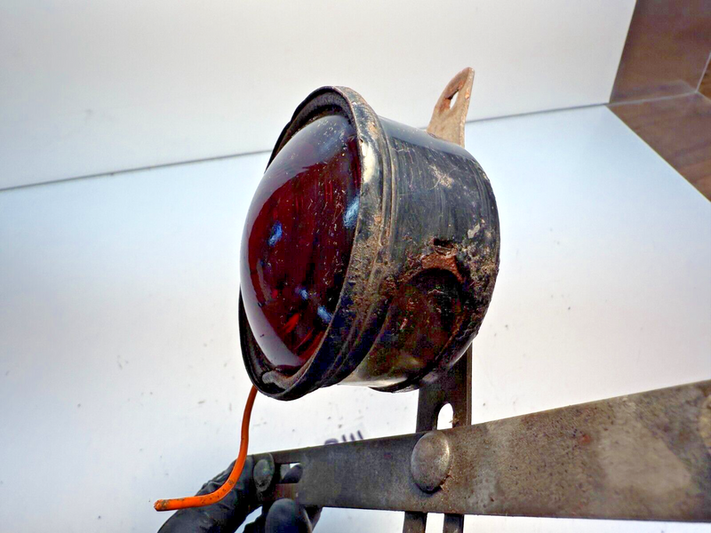Vintage DUO TAIL Lamp Red Glass License Plate LIGHT HOT RAT ROD B41