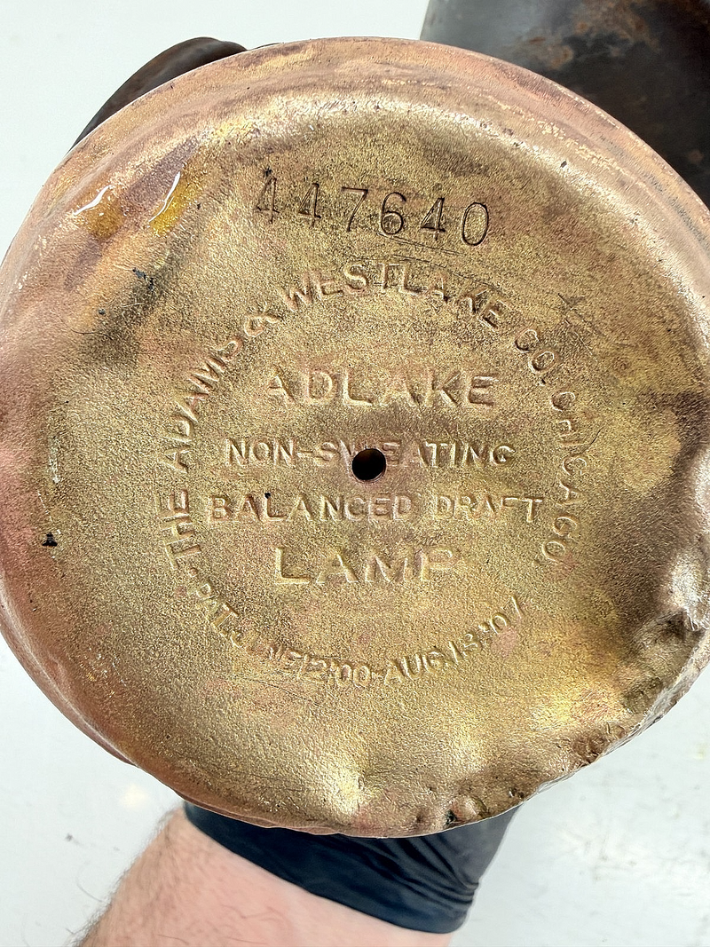 Vintage Adlake Non-Sweating Balanced Draft Lamp Red Ford Model T Rat Rod C37