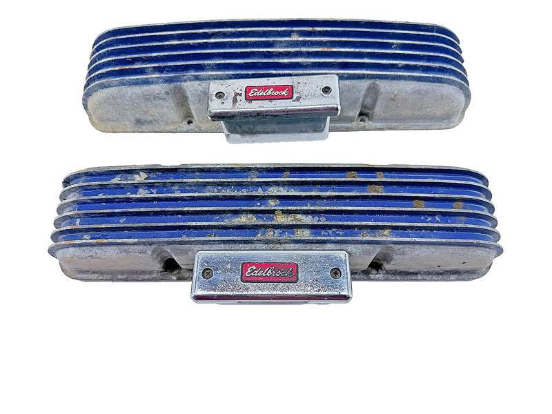 CAL CUSTOM FINNED ALUMINUM VALVE COVERS  283 327 SBC CHEVY 40-2000 U5B-21