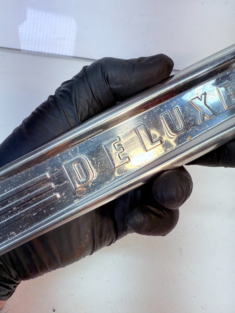 OEM 1951 FORD DELUXE SPEAR EMBLEM TRIM BADGE STAINLESS 51 B59-19