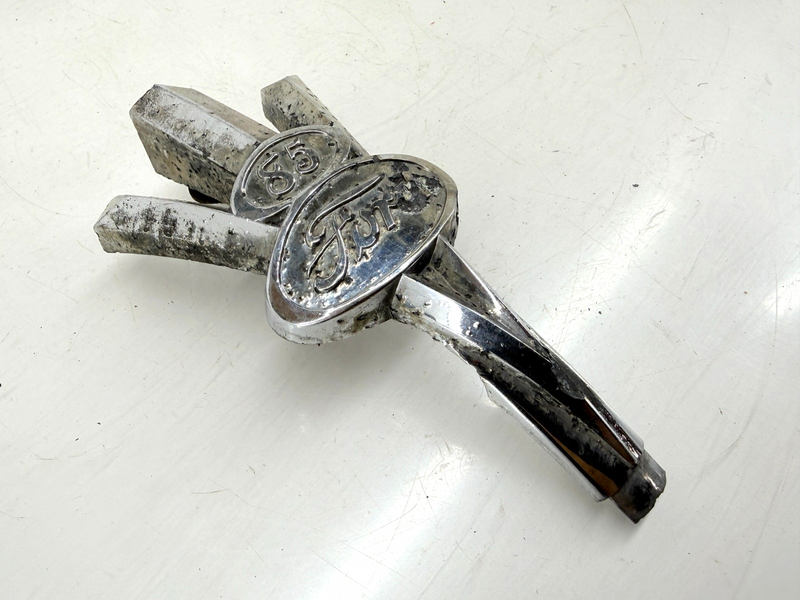 OEM 1937 Ford Trucks V8 "FORD 85" Hood Grill Ornament Chrome 4558 C67-48