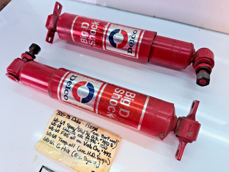 NOS VINTAGE DELCO GM BIG D REAR Shocks 1968 - 1969 CHEVELLE F-85 PRIX B56-30