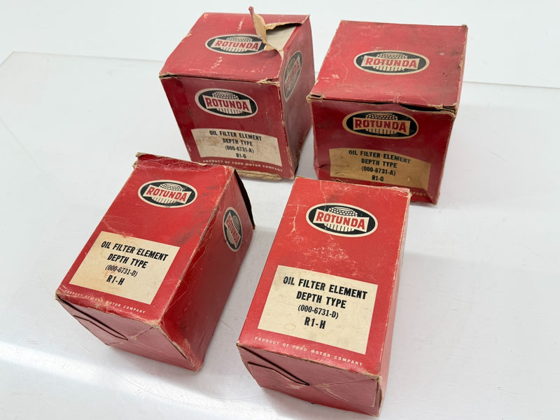 (4) NOS LOT 1958 - 1961 Ford Oil Filter Rotunda 000-6731-A / 000-6731-D