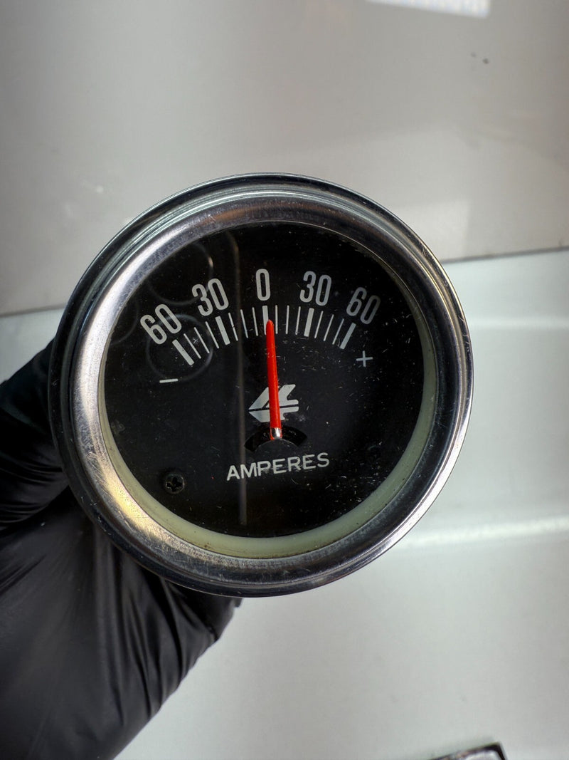 Vintage Amperes Amps Gauge Early Window Style Back Lit B8-2