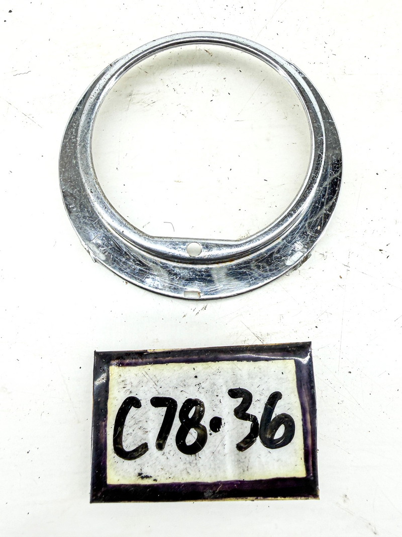 Vintage Original 1939 FORD DELUXE CLOCK BEZEL CHROME C78-36