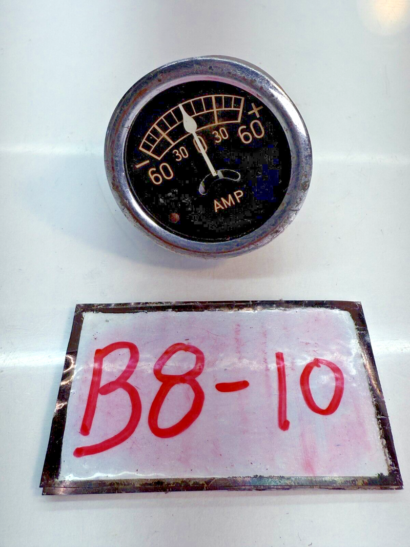 Vintage AMPERES Gauge 60-30-0-30-60 AMP Part Number 95397 B8-10
