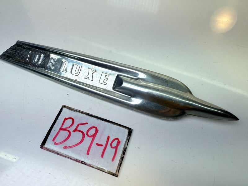 OEM 1951 FORD DELUXE SPEAR EMBLEM TRIM BADGE STAINLESS 51 B59-19