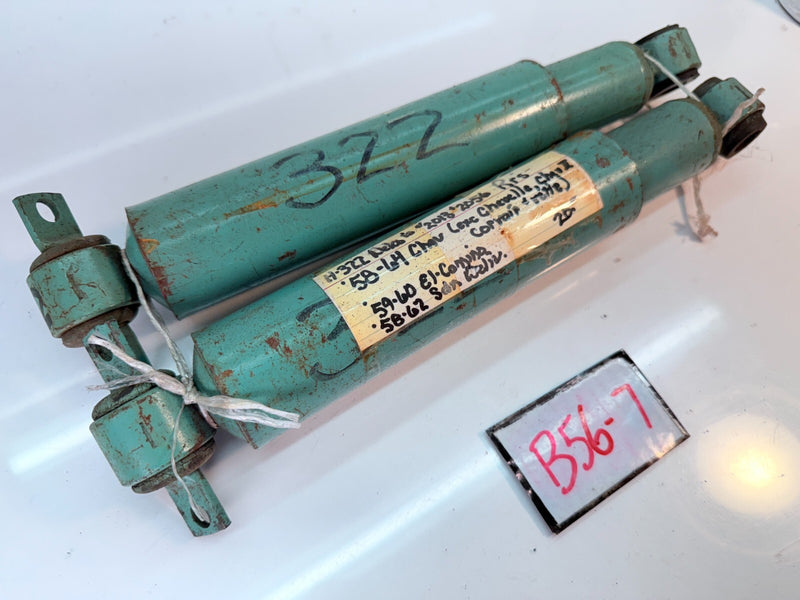 NOS Delco GM 1958 - 1964 Chevy El Camino Superide Rear Shocks Pair H-322 B56-7