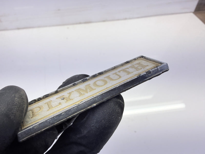 OEM Mopar 1976 - 1979 PLYMOUTH Metal Trunk Lid Emblem Mopar 3811445 E8-108