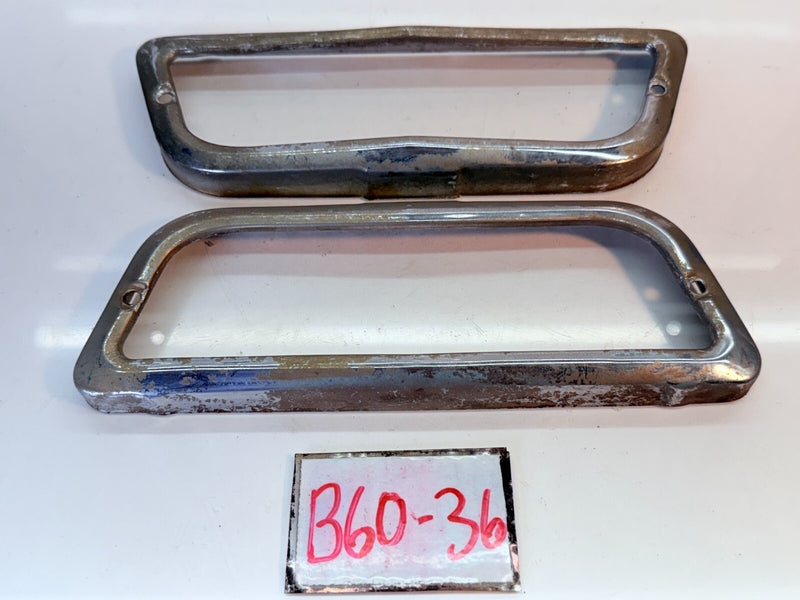 OEM 1960 Chevrolet Impala Parking Light Lamp Chrome Bezel Set 1853-39 60 B60-36