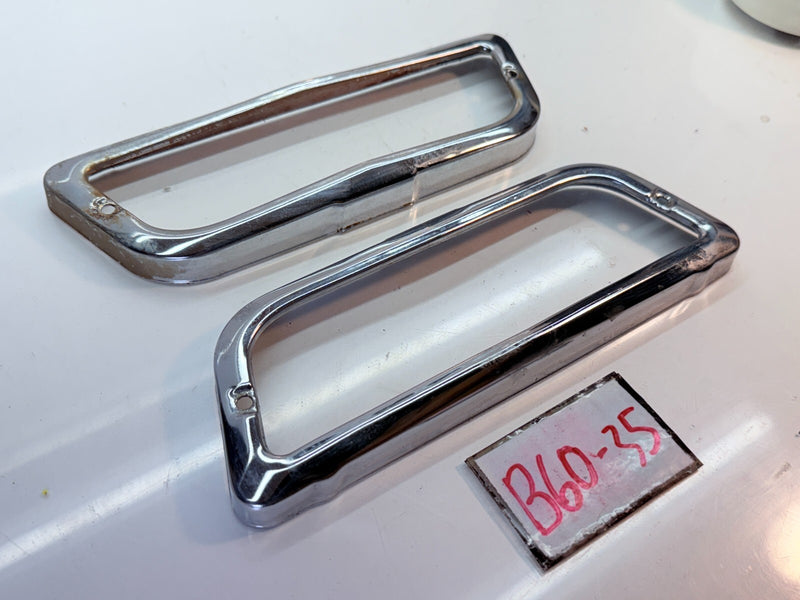 OEM 1960 Chevrolet Impala Parking Light Lamp Chrome Bezel Set 1853-39 60 B60-35