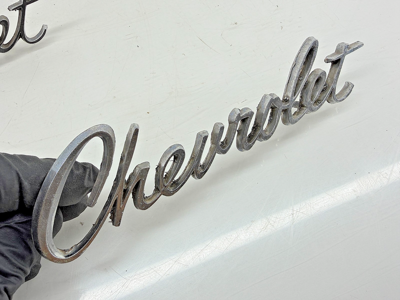 OEM  1966 1967 1968 Chevrolet Emblem Badge Script Pair E9-117