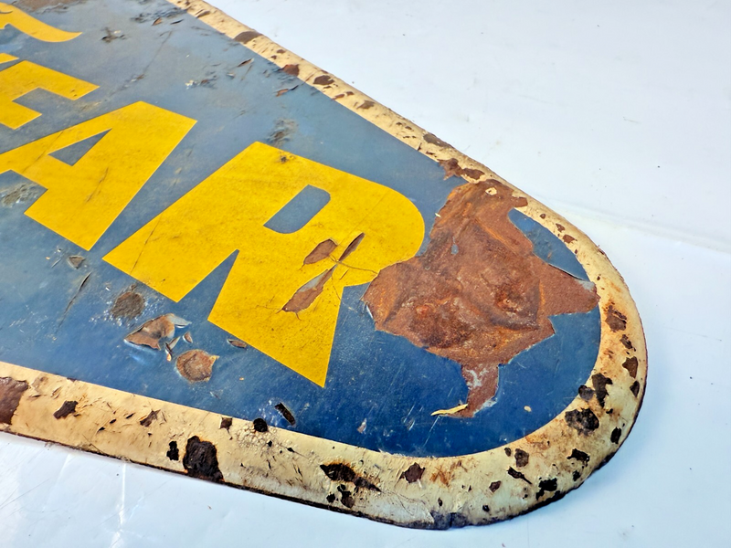 Vintage 1959 Goodyear Tires Gas Station Metal Sign 28" x 13.5" Chevy Ford Dodge